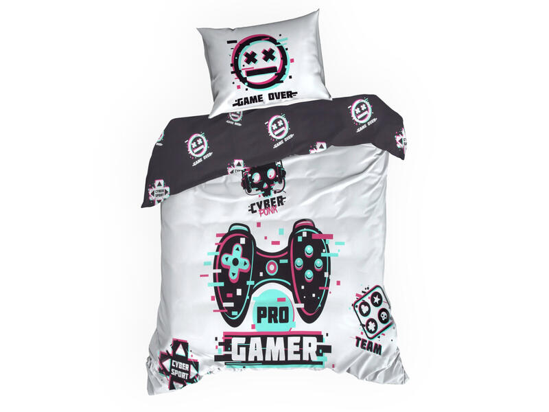 Detské obliečky na posteľ z bavlny - Gamer Kid 16, prikrývka 140 x 200 cm + vankúš 70 x 80 cm